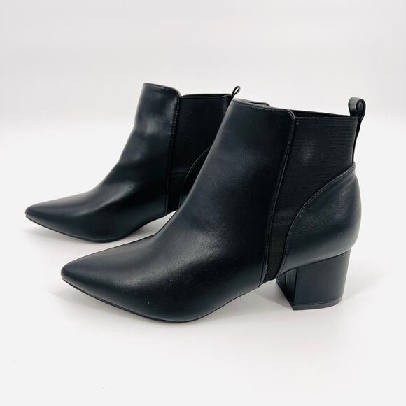 NWOB Lulus Chase Black Pointed Toe Booties Women's Size 8 - Picture 4 of 11